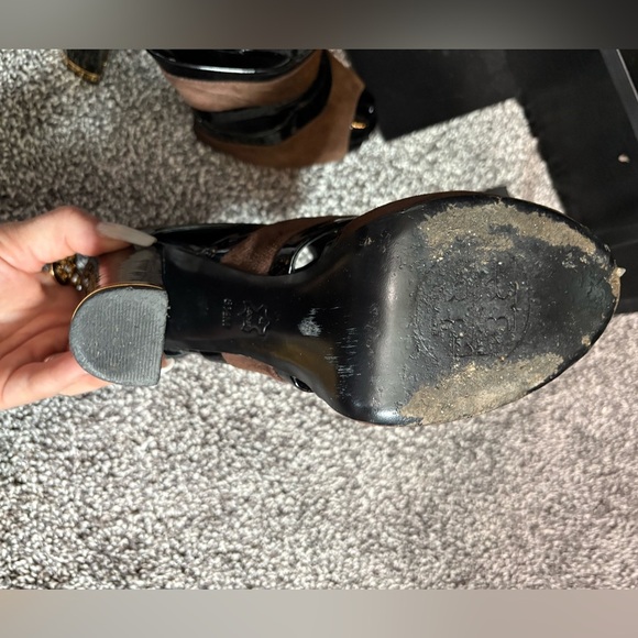 Tory Burch Black and Brown Heeled Boots - Picture 5 of 16